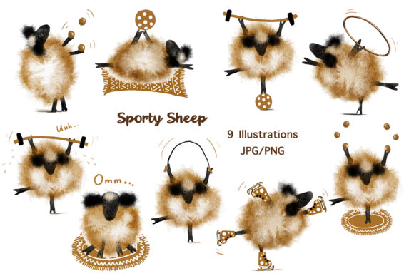 9 Sporty Sheep Illustrations: A Designer's Playful Asset
