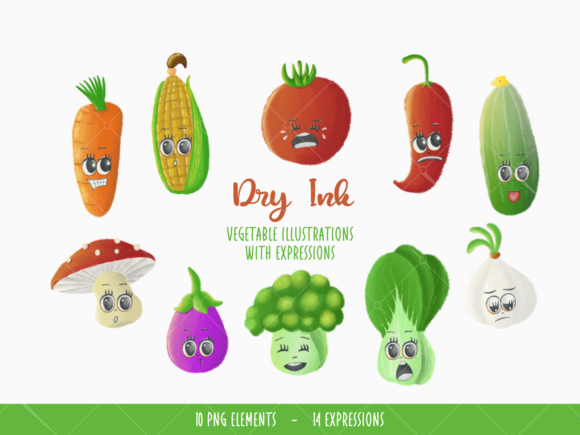 Dry Ink Vegetables Illustrations: Elevate Your Creative Projects