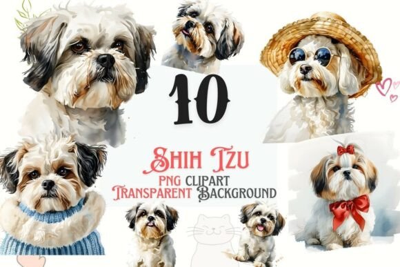 Funny Shih Tzu Dog PNG Bundle: A Creative Toolkit