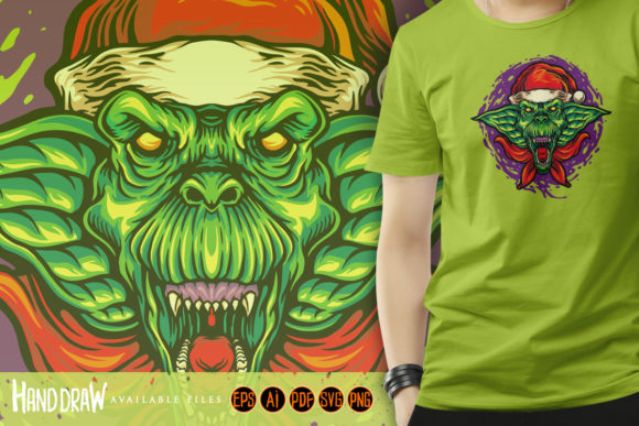 Scary Goblin Christmas Hat Illustrations for a Monstrously Fun Holiday