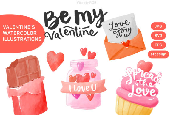 Valentines Watercolor Illustrations: Your Creative Toolkit